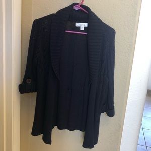 Decree navy knit 3/4 sleeve sweater